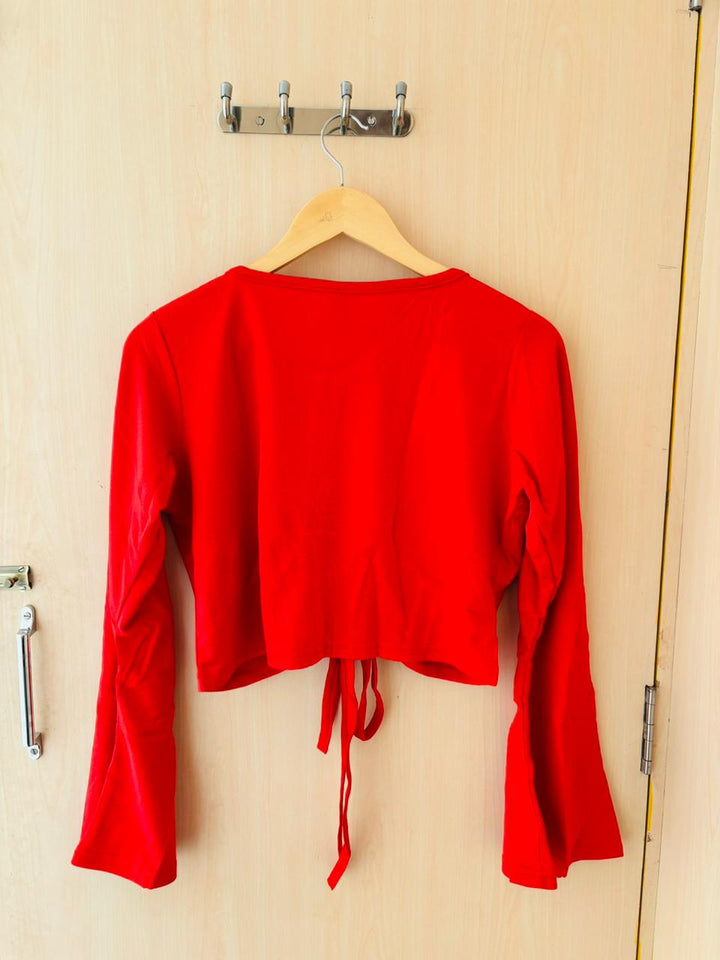 80s Style Crop Western Top