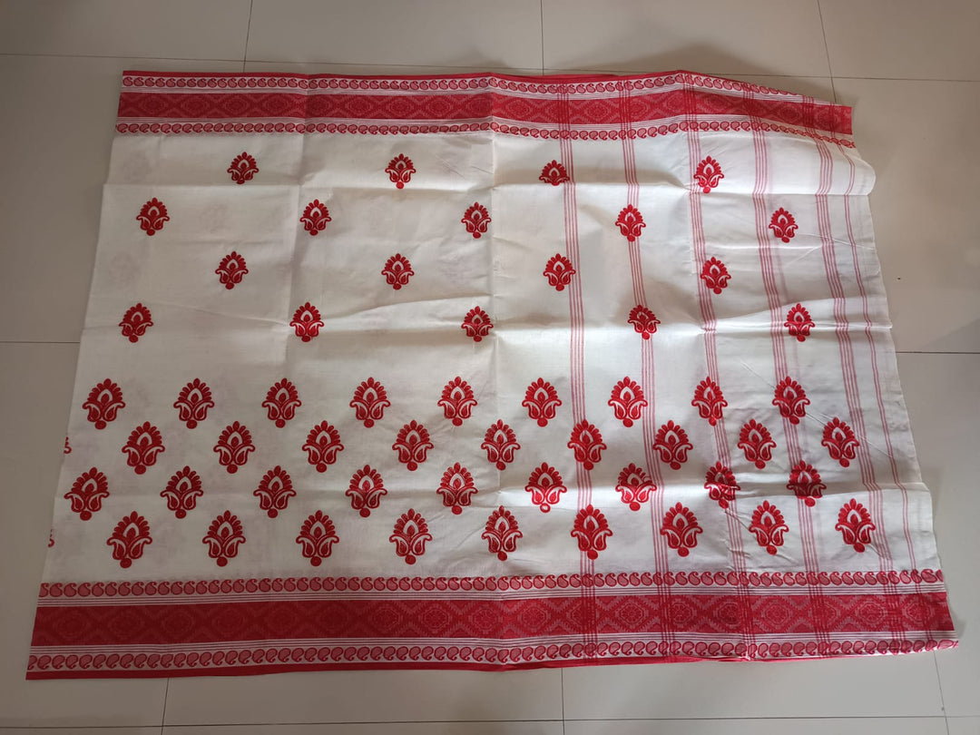 Ashtami Tangail Tant Cotton Saree(Kolka Embroidery)