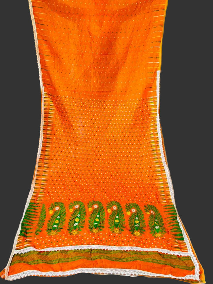 Binodini Bengal Jamdani Saree(Orange)