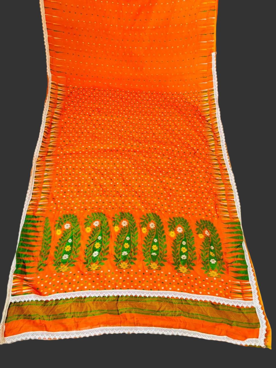 Binodini Bengal Jamdani Saree(Orange)