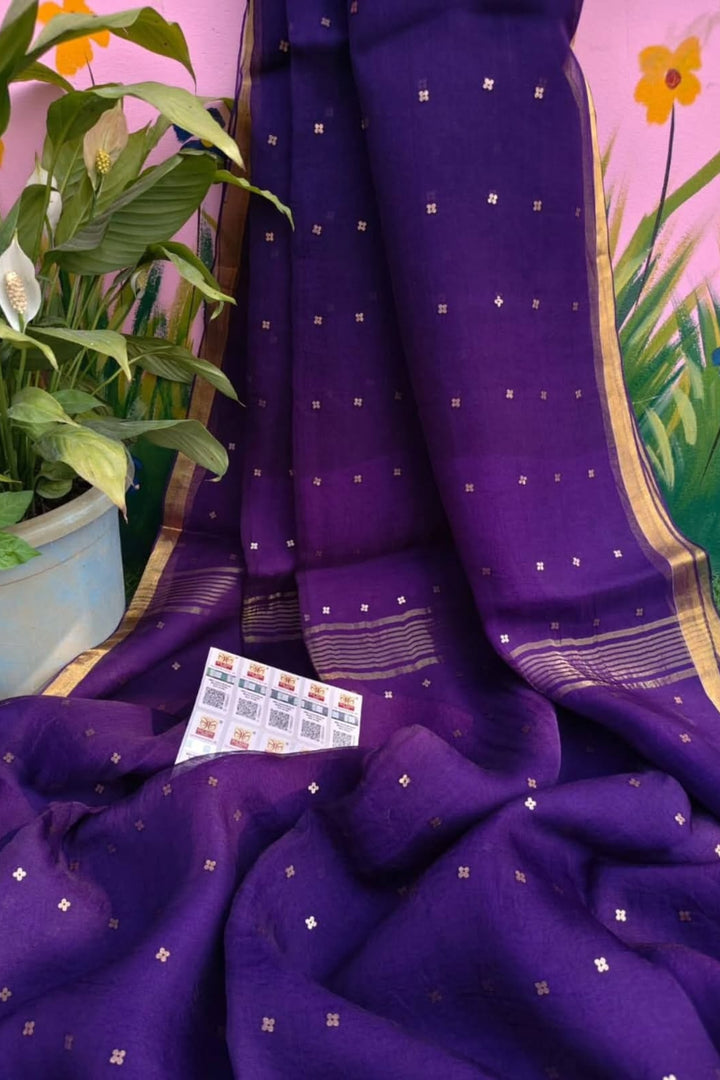 AkashGanga Muslin Resham Saree