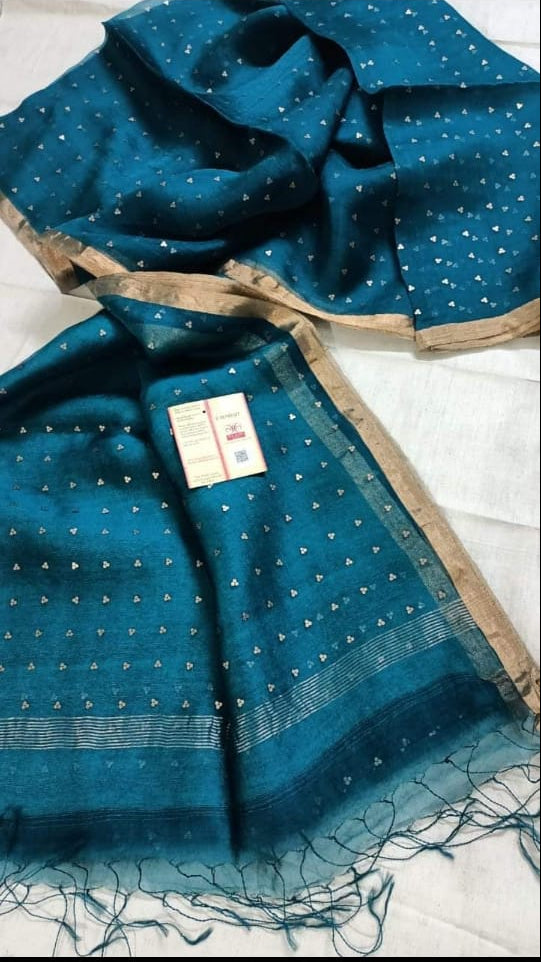 AkashGanga Muslin Resham Saree
