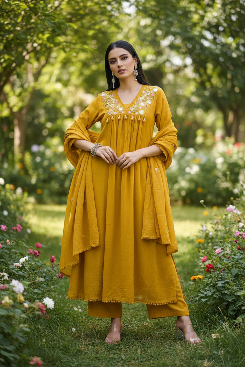 Cheers To summer Designer Cotton Kurti Set