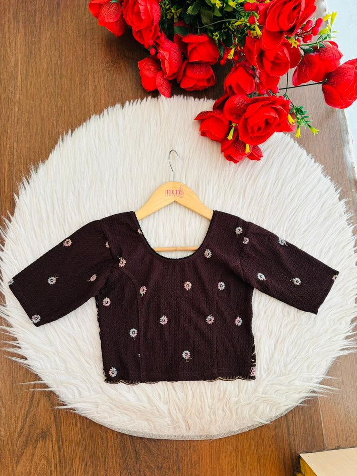 Finest of fine- Floral Stretchable Knitted Blouse