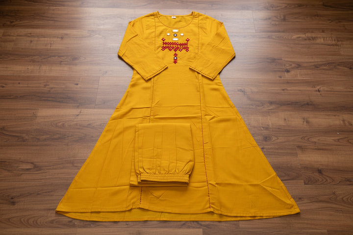 Royal Bloom Cotton Kurti Set