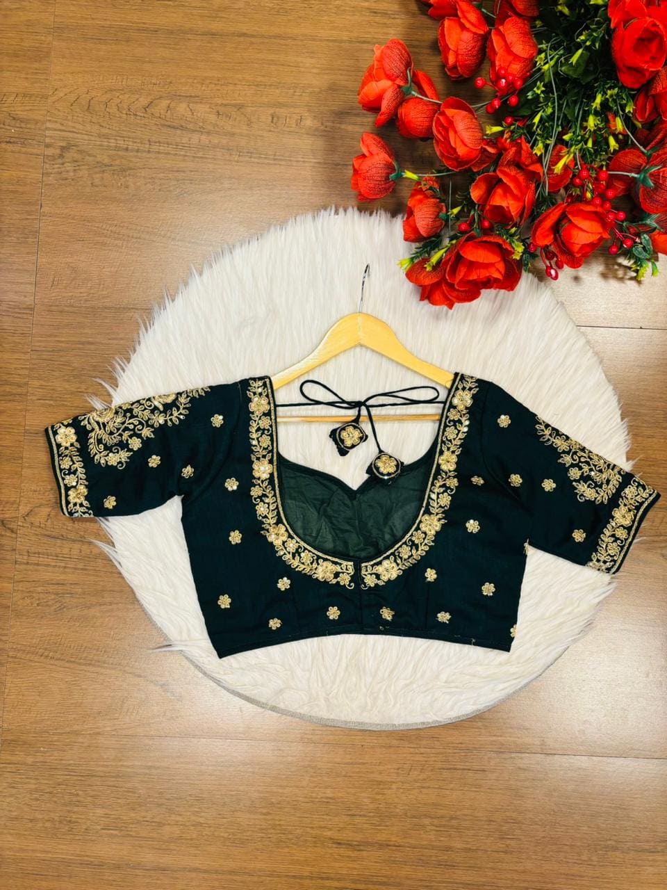 Emerald Vine Zari New Designer Blouse