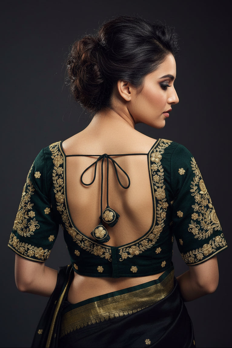 Emerald Vine Zari New Designer Blouse