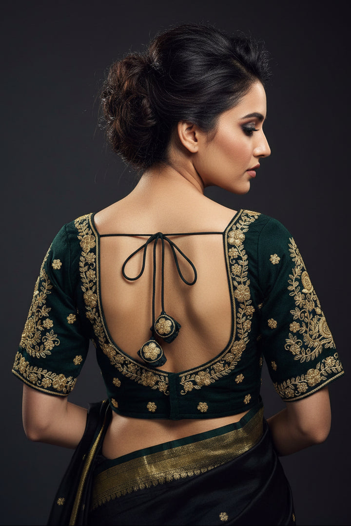 Emerald Vine Zari New Designer Blouse