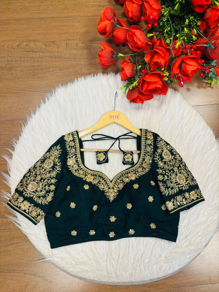 Emerald Vine Zari New Designer Blouse