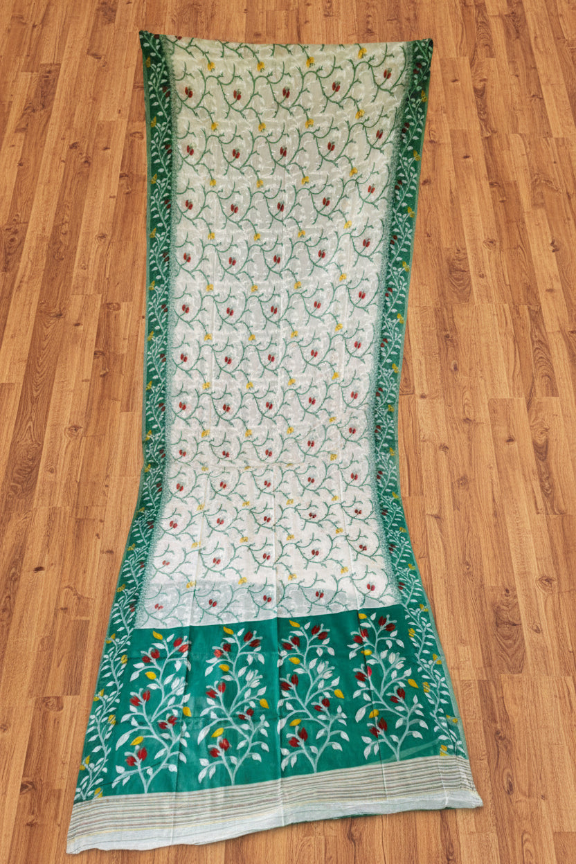 Kolkata Komol Cotton Silk Saree( Green)