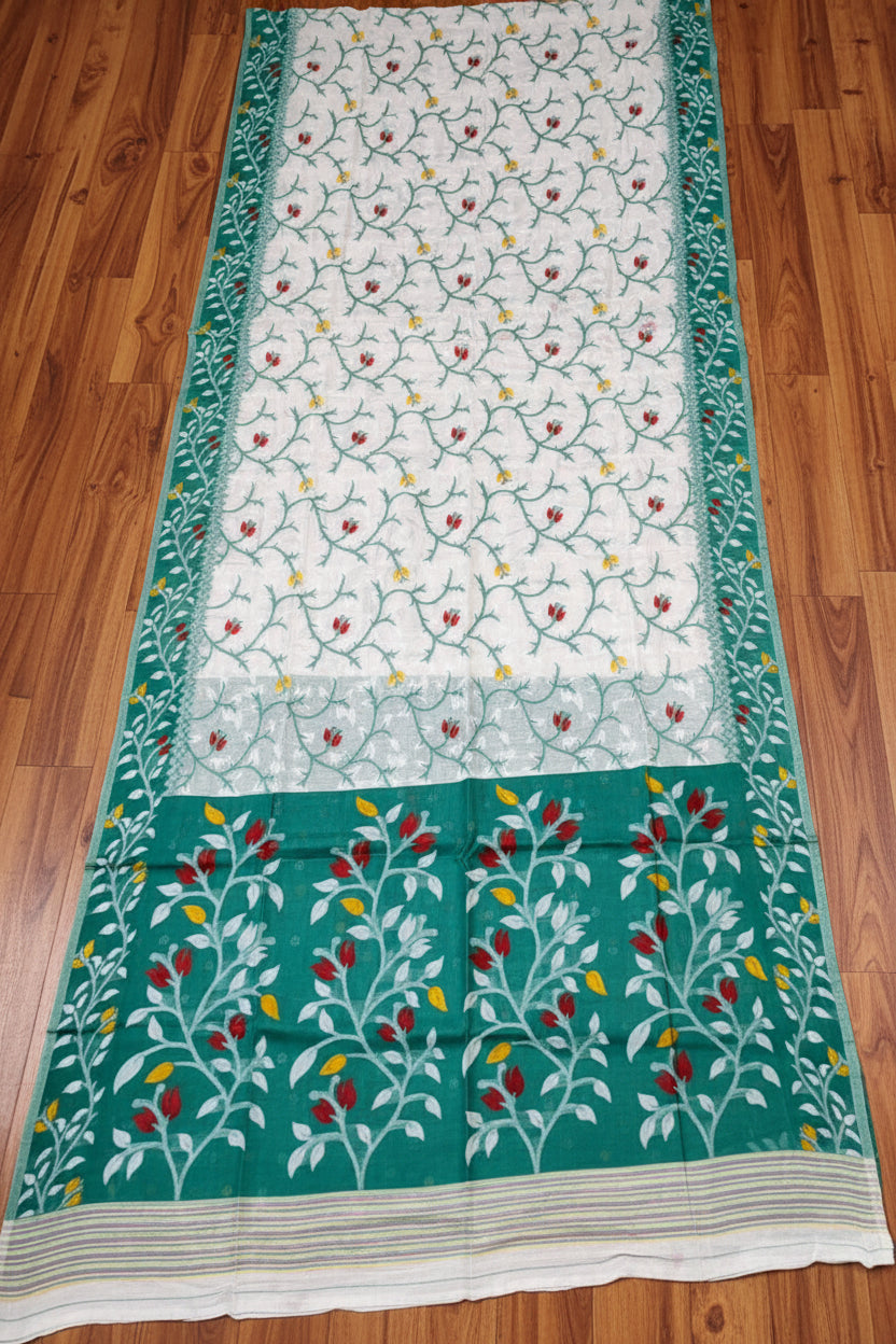 Kolkata Komol Cotton Silk Saree( Green)