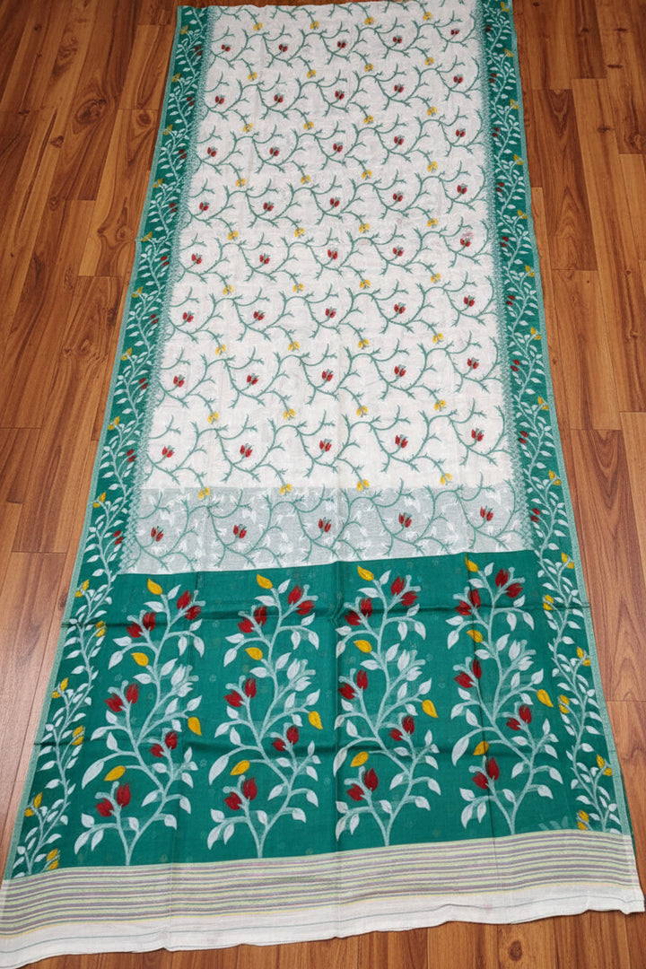 Kolkata Komol Cotton Silk Saree( Green)