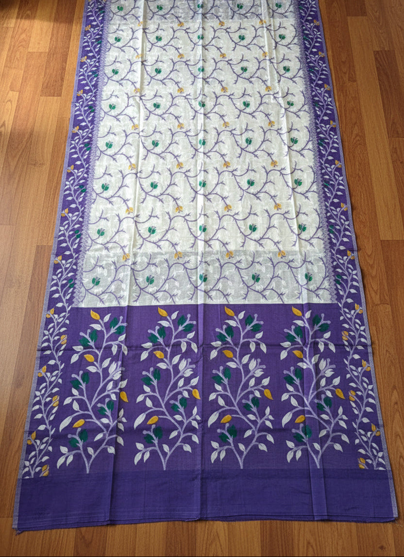 Kolkata Komol Cotton Silk Saree ( Violet)