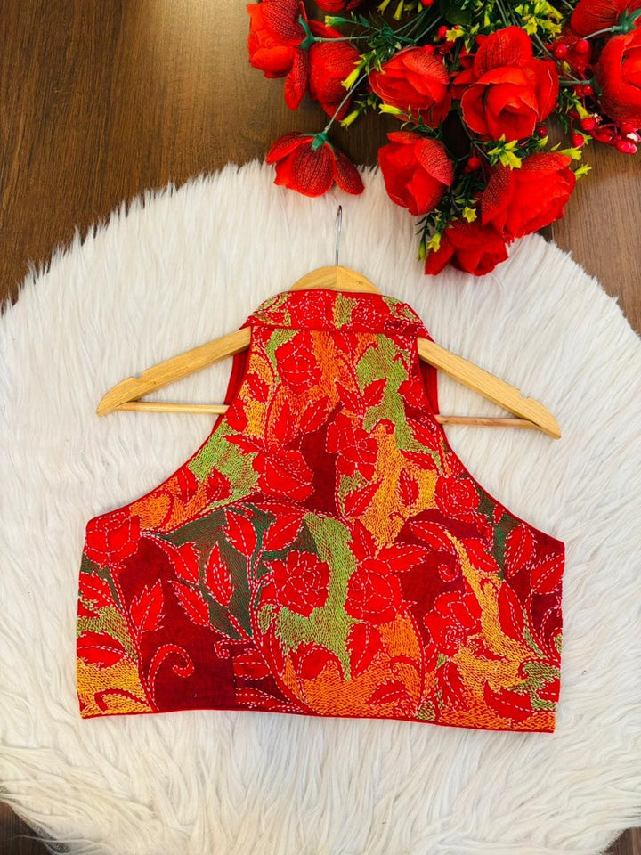 Rustic Rose Kantha Stitch Blouse