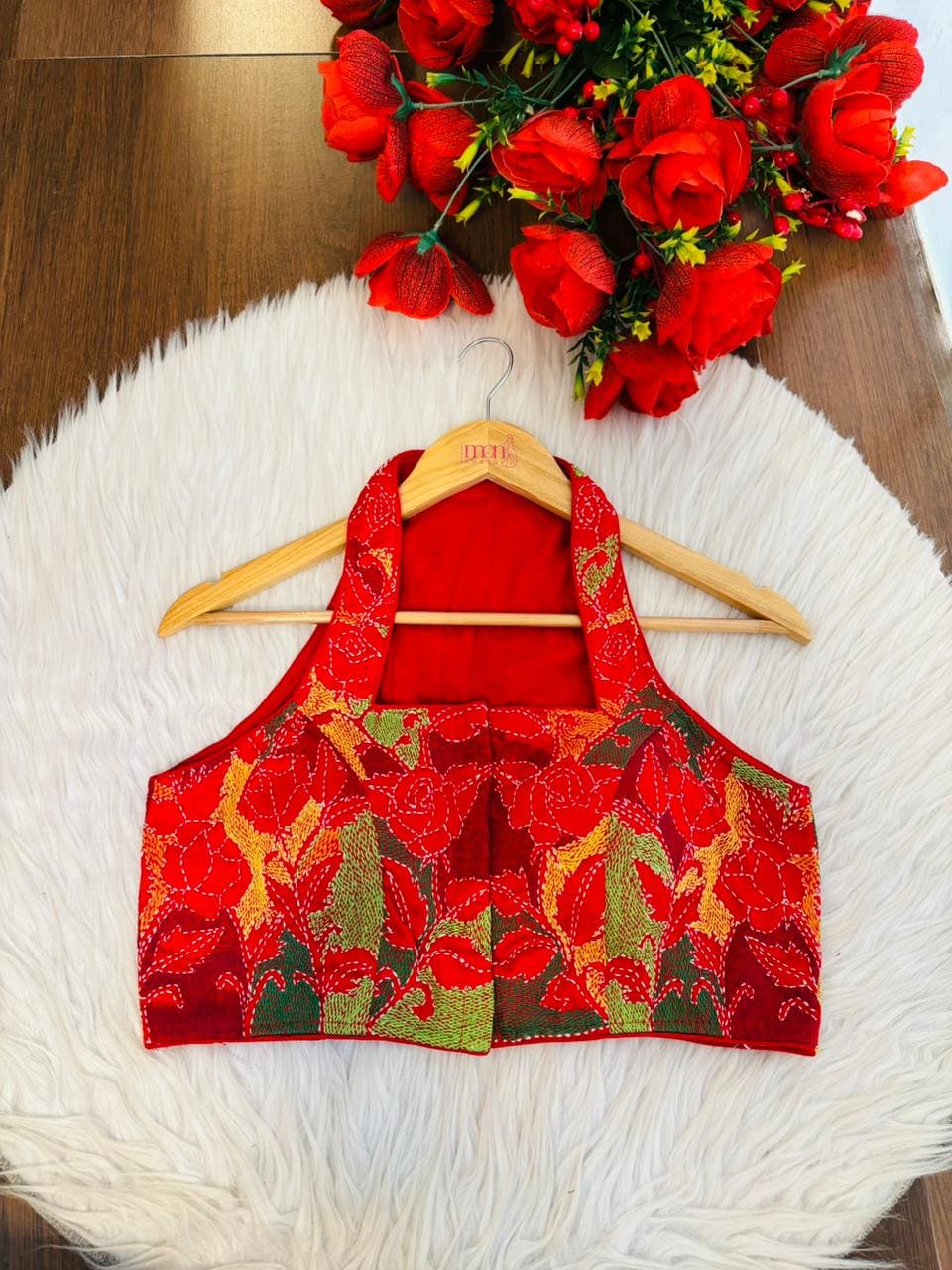 Rustic Rose Kantha Stitch Blouse