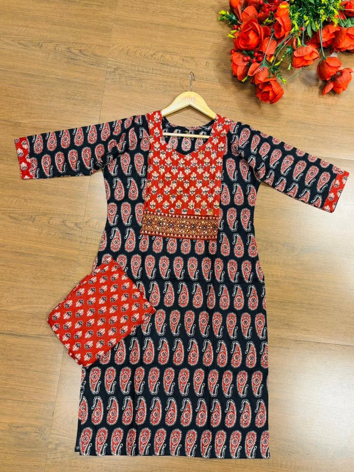Paisley Poetry Pure Cotton Kurti Set