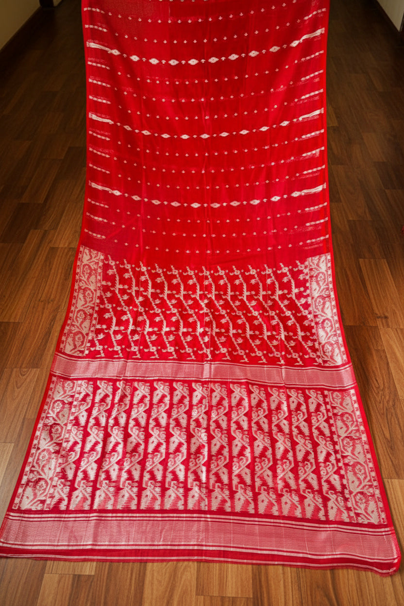 Shatarupa Bengal Jamdani Saree(Red)