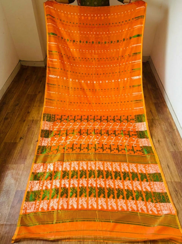 Shatarupa Bengal Jamdani Saree(Orange)