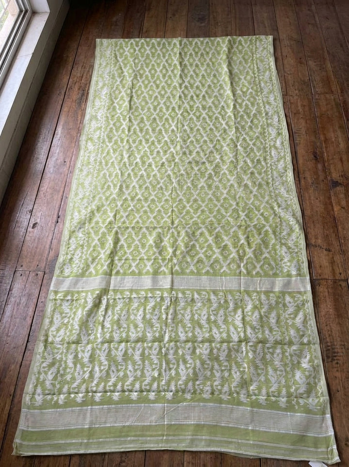 Neel Komol ( নীল কমল )Bengal Jamdani Saree ( Light Green)