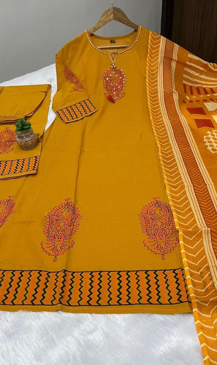 Glow Season Drop Cotton Kurti Set