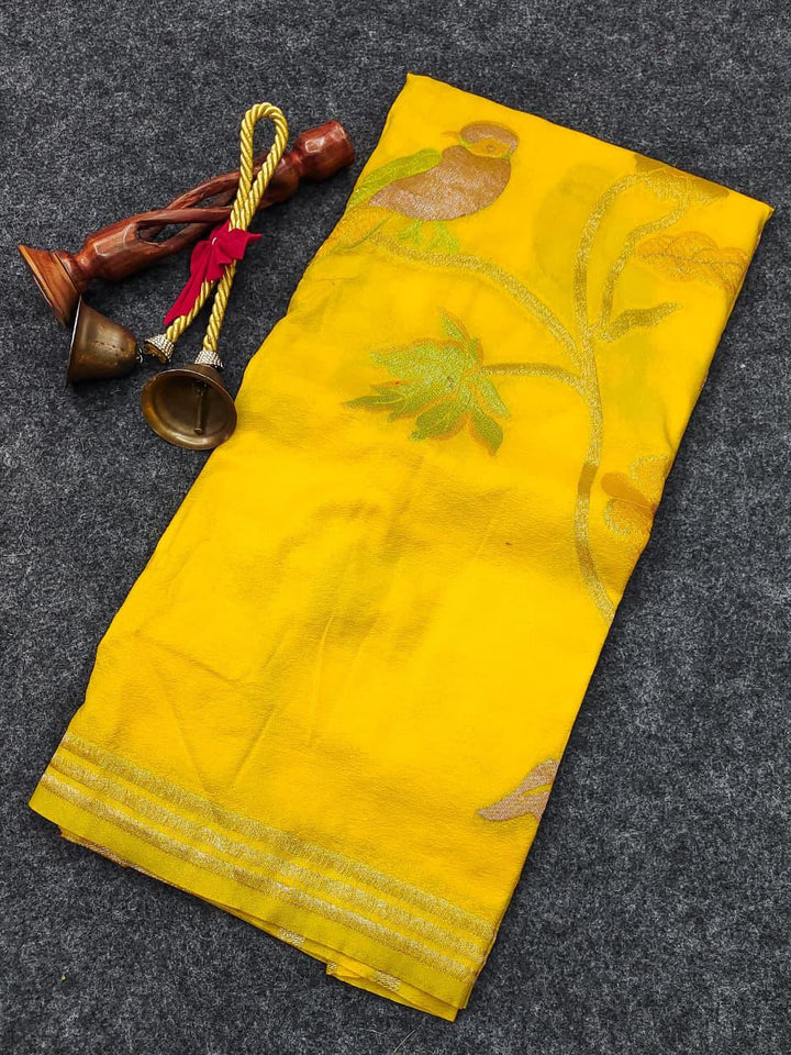 Rhythm of Drapes Crepe Khaddi Silk Saree