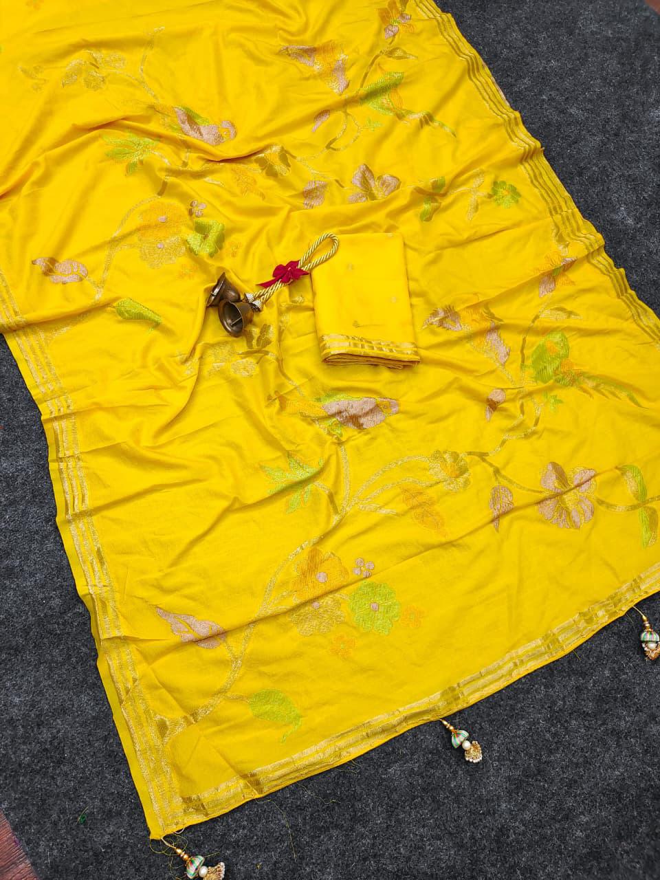 Rhythm of Drapes Crepe Khaddi Silk Saree