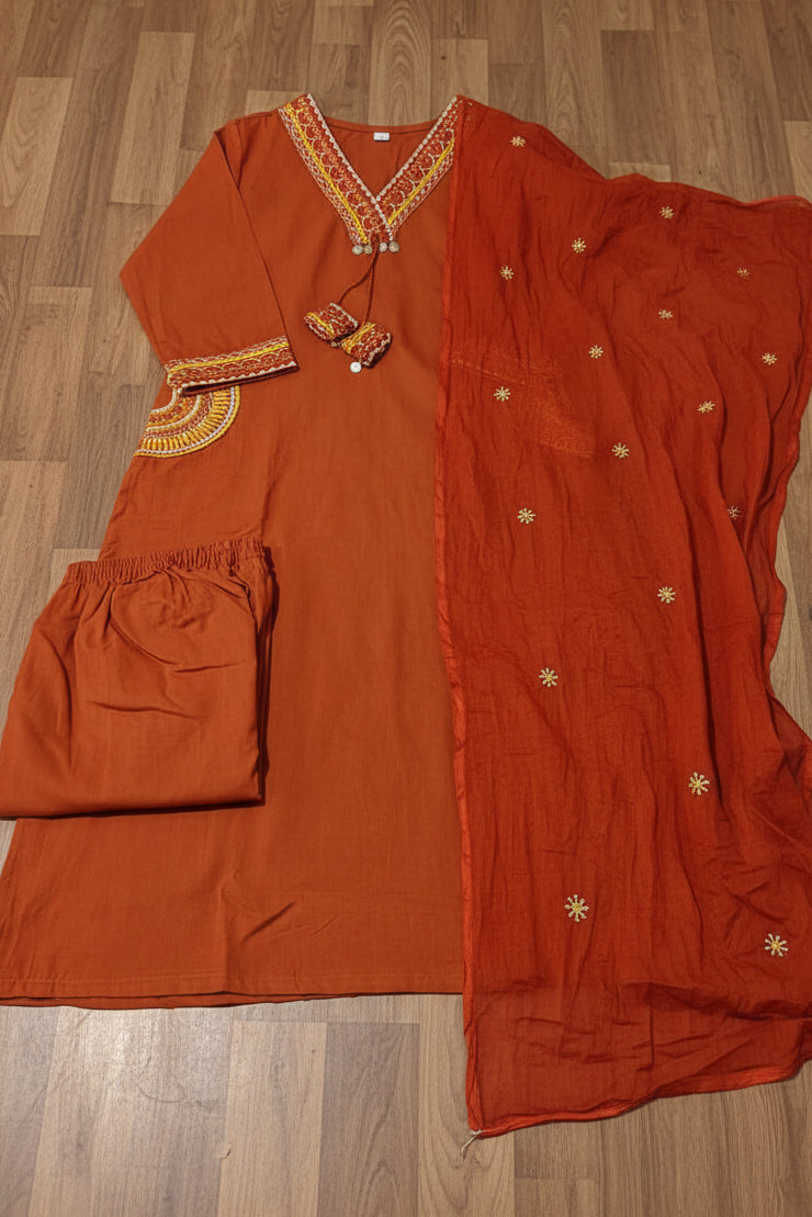 Desert Blush Cotton Kurti Set