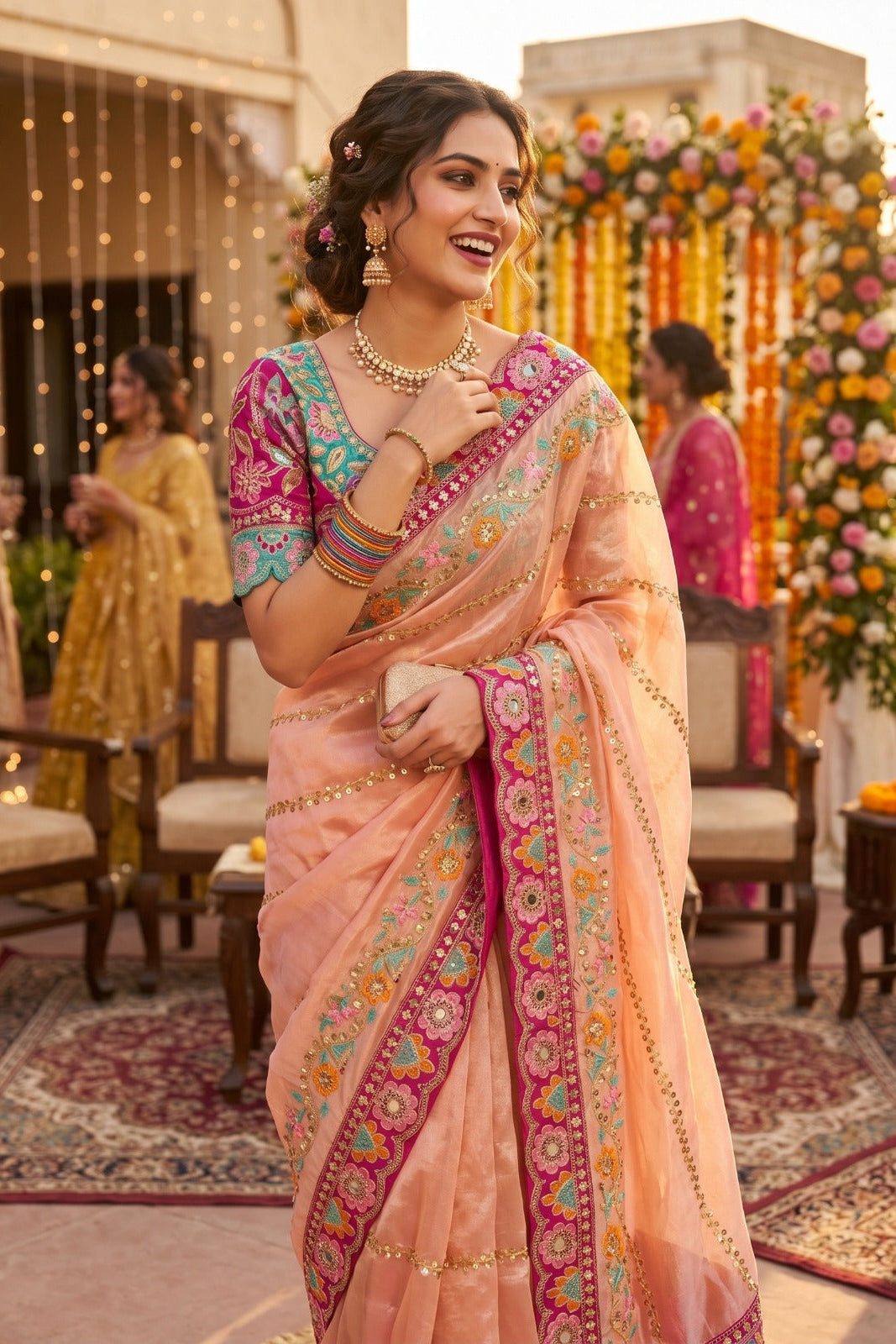 Wedding Vibe Rangoli Silk Saree