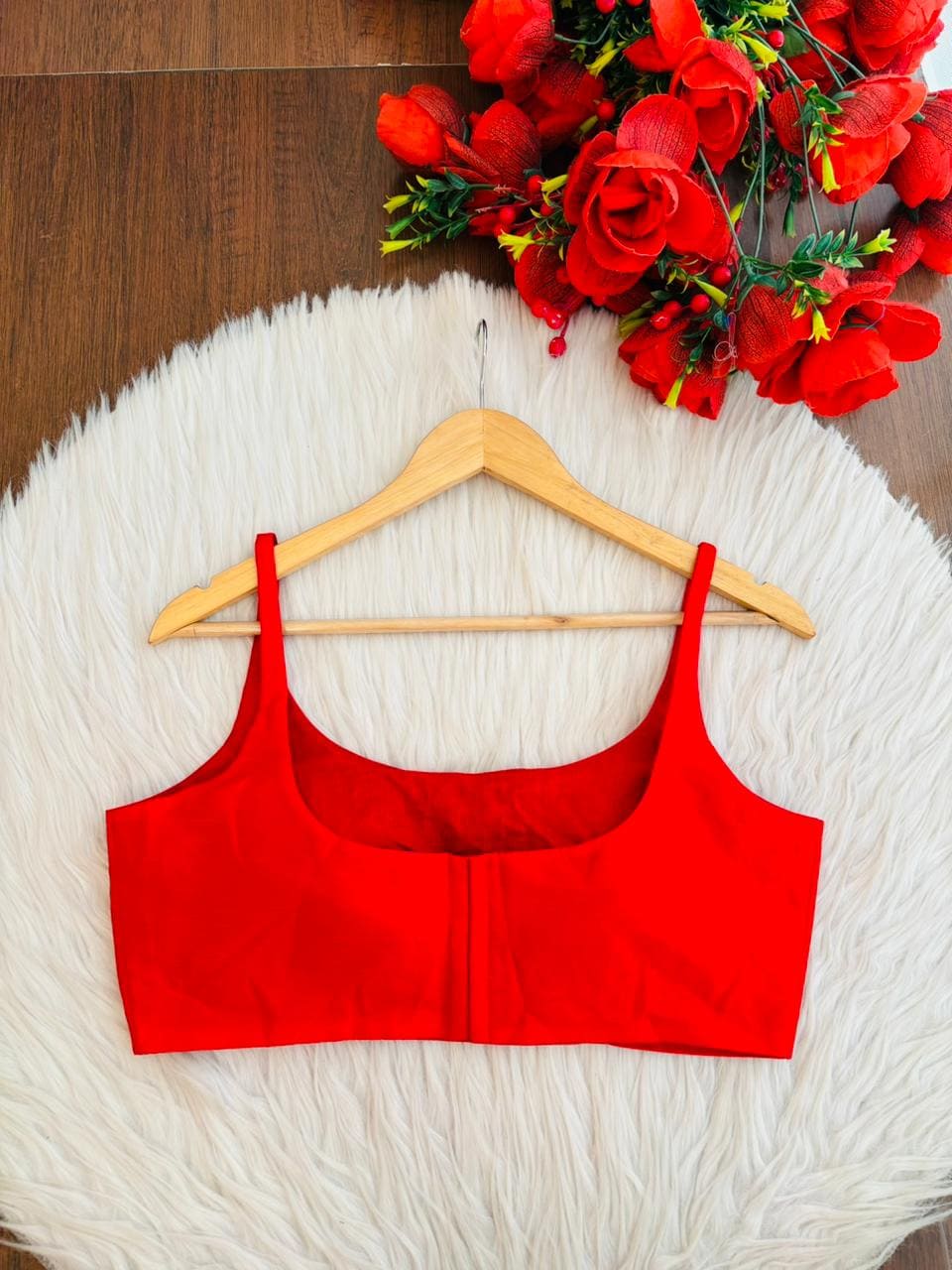 Bold Berry Scoop -  Solid Fancy Designer Blouse