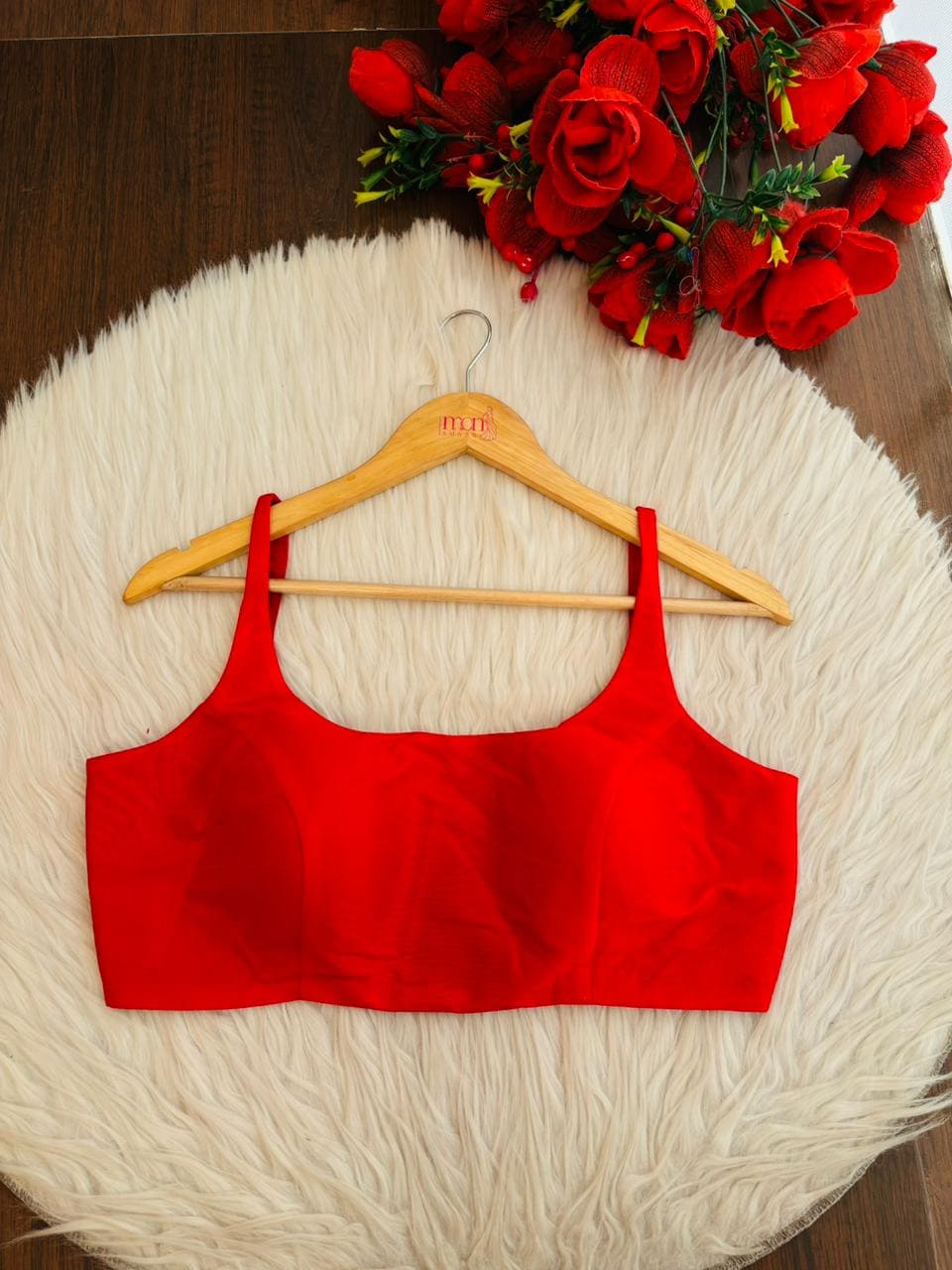 Bold Berry Scoop -  Solid Fancy Designer Blouse