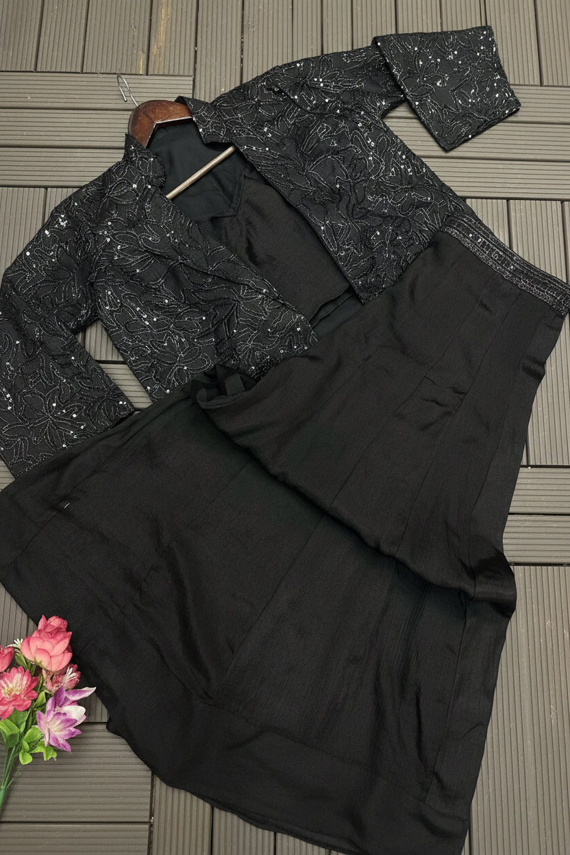 Zivara Party Wear Shrug And Plazzo Set