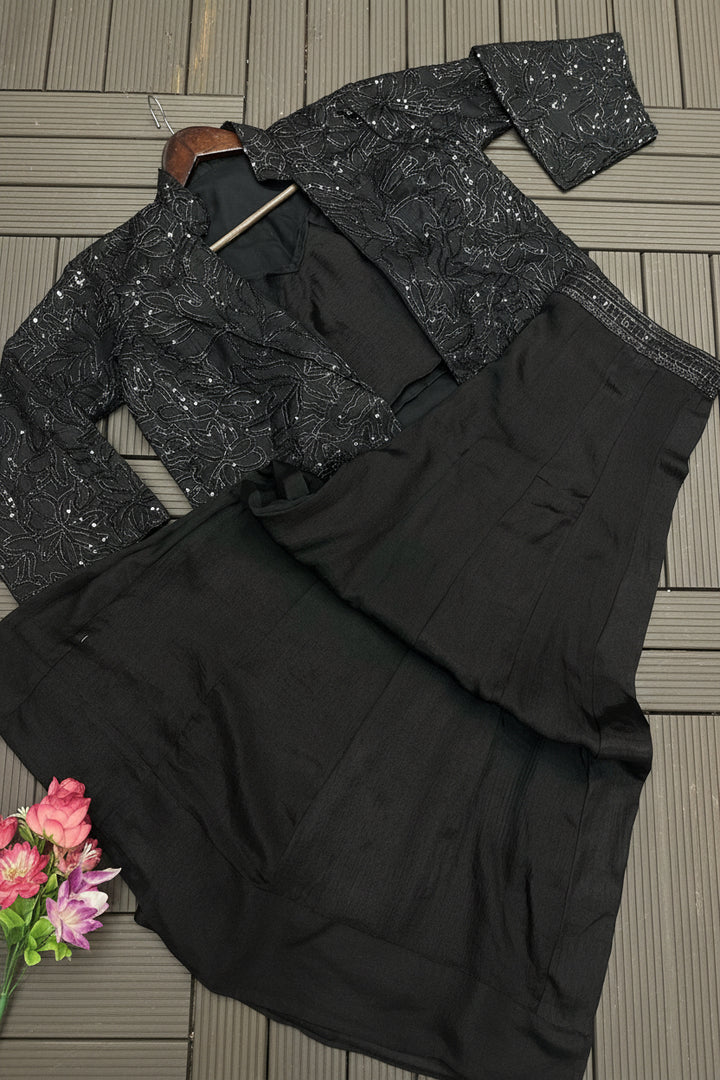 Zivara Party Wear Shrug And Plazzo Set