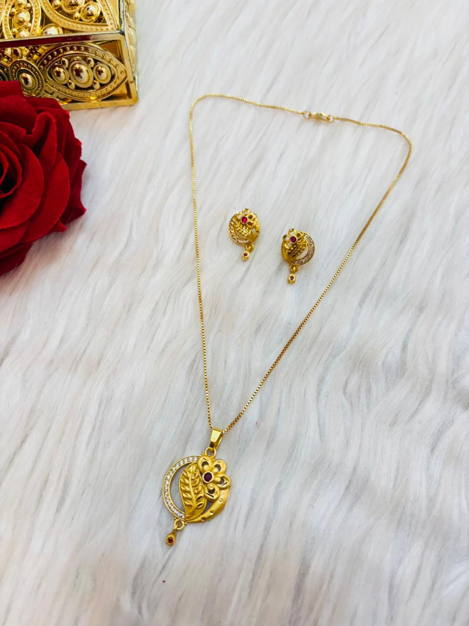 The Love poem -Gold Plated Chain and Locket Set