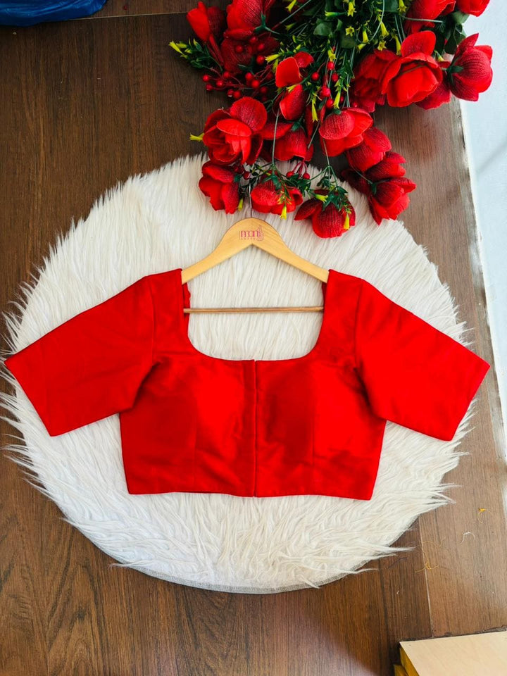 Fiery Flora Solid Color Beautiful Designer Blouse