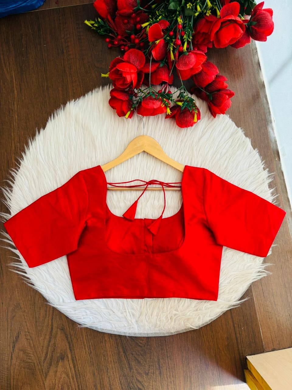 Fiery Flora Solid Color Beautiful Designer Blouse