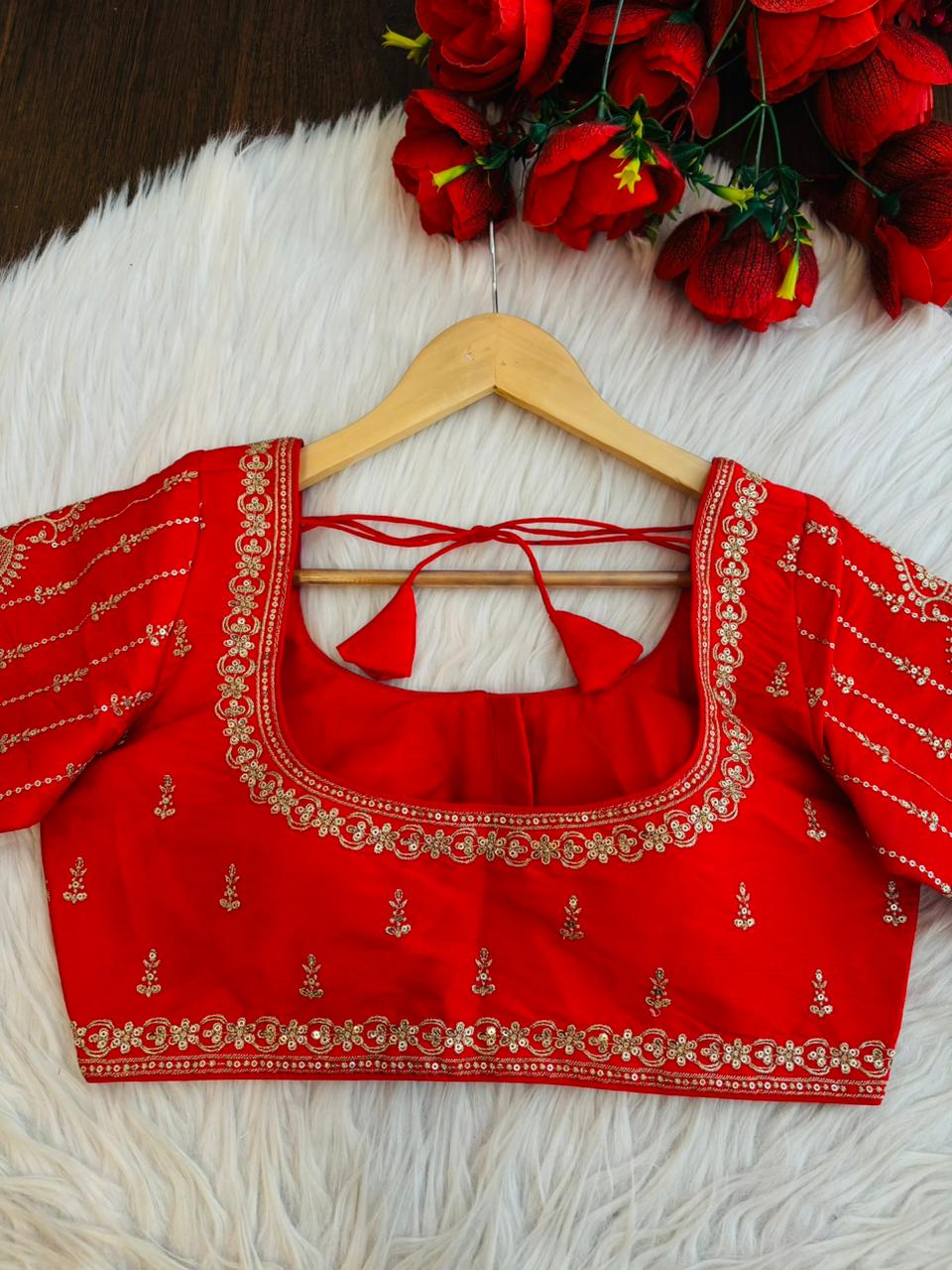 Vermilion Queen Designer Silk Blouse
