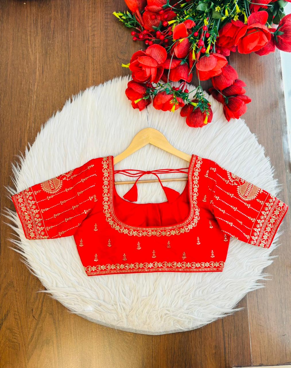 Vermilion Queen Designer Silk Blouse