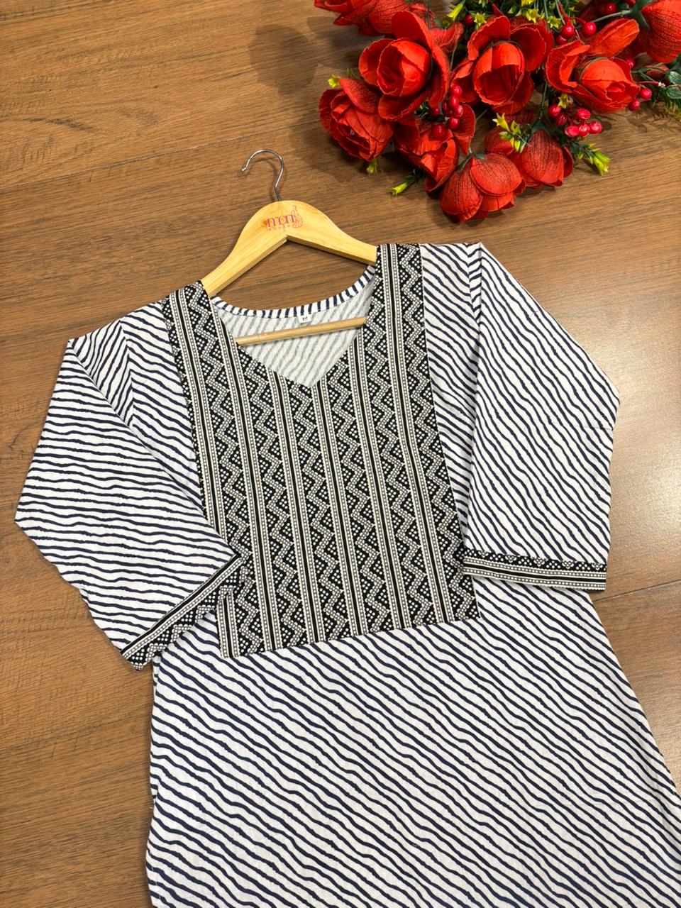 Indigo Wave Kurti Cotton Kurti