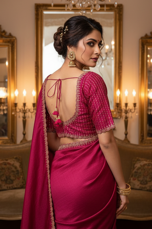 Pink Etherea - Designer Silk Blouse