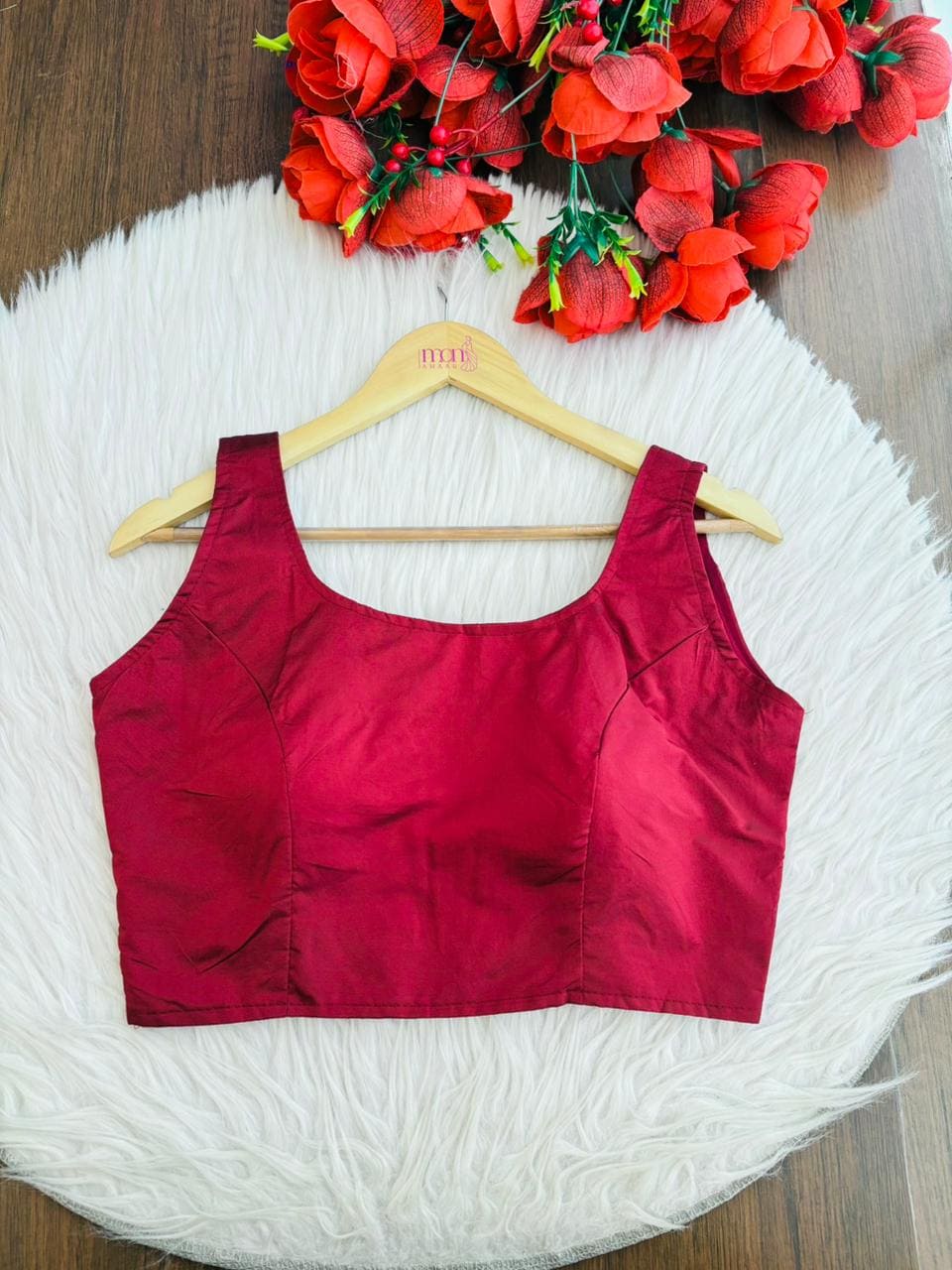 Monarch Maroon Solid Colour Blouse