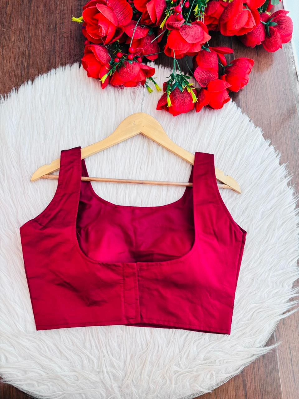 Monarch Maroon Solid Colour Blouse