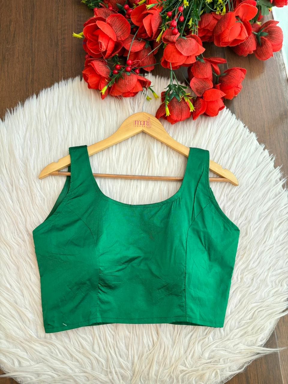 Mayura Green Solid Colour Blouse