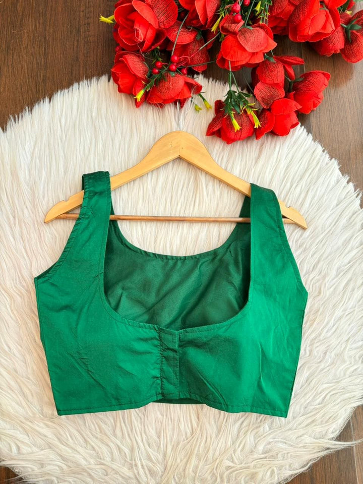 Mayura Green Solid Colour Blouse