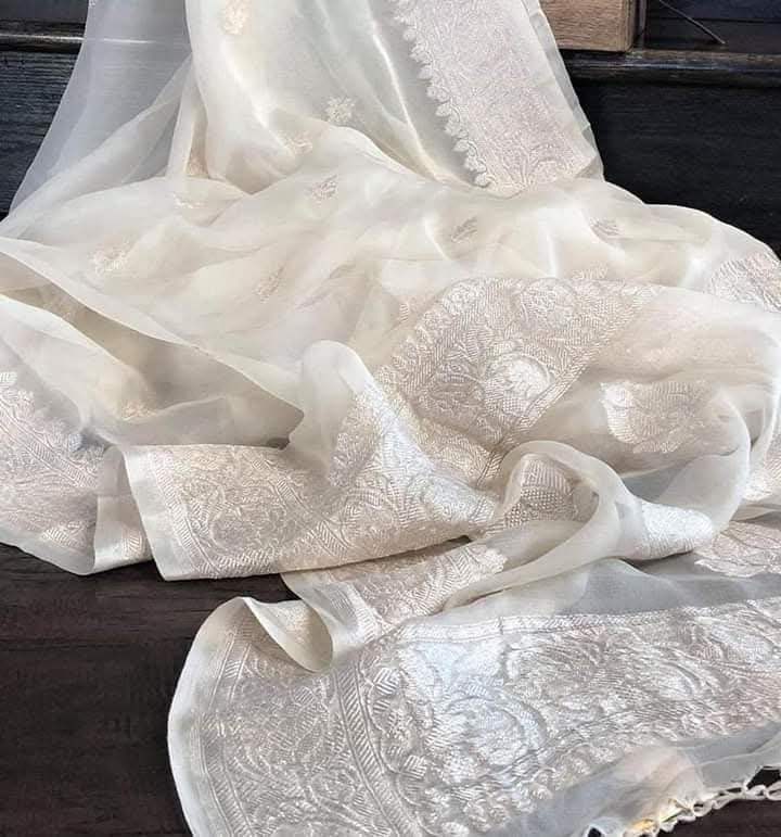 Heritage Glow Saree Khaddi Chiffon Handloom Banarasi
