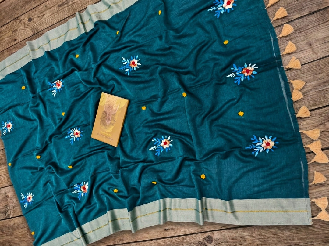 Jasmine Flora Cotton Saree