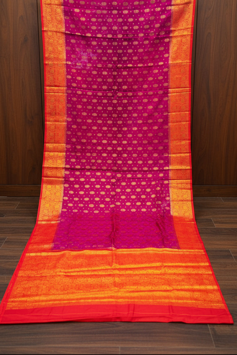 Starlit Elegance -Semi Georgette Soft Silk  Saree