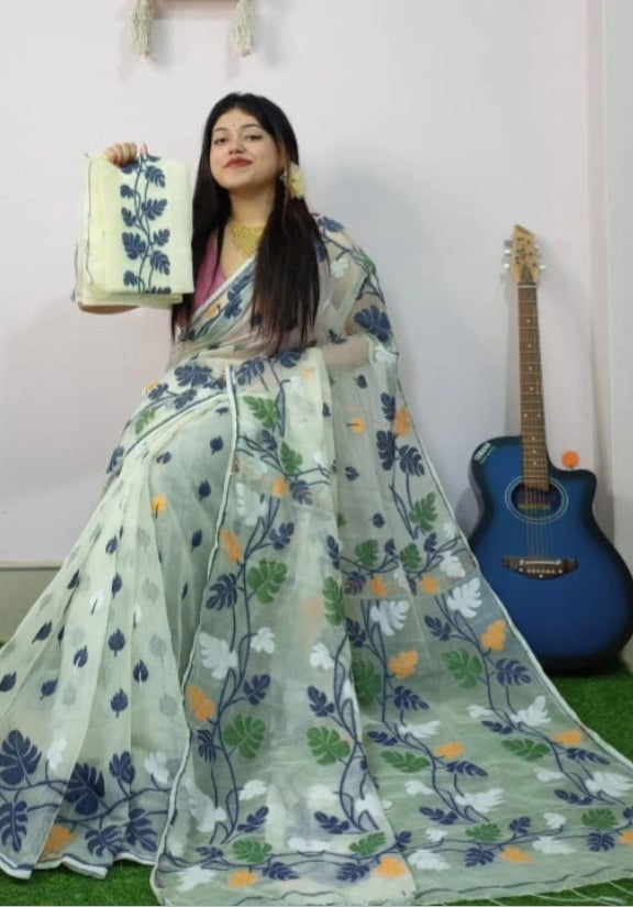 Moner Rong Dhakai Jamdani Saree