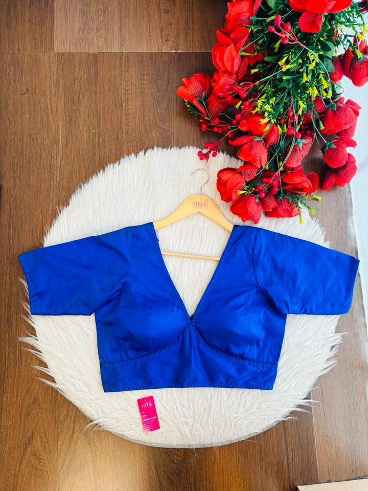Touch of Glamour Fancy Designer Solid Color Blouse