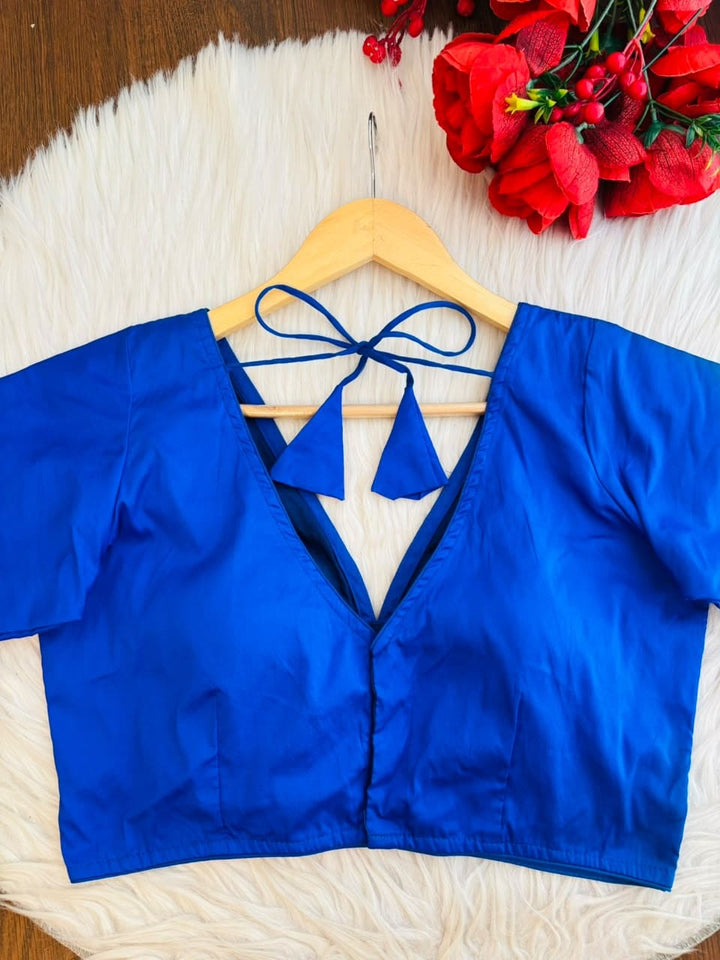 Touch of Glamour Fancy Designer Solid Color Blouse