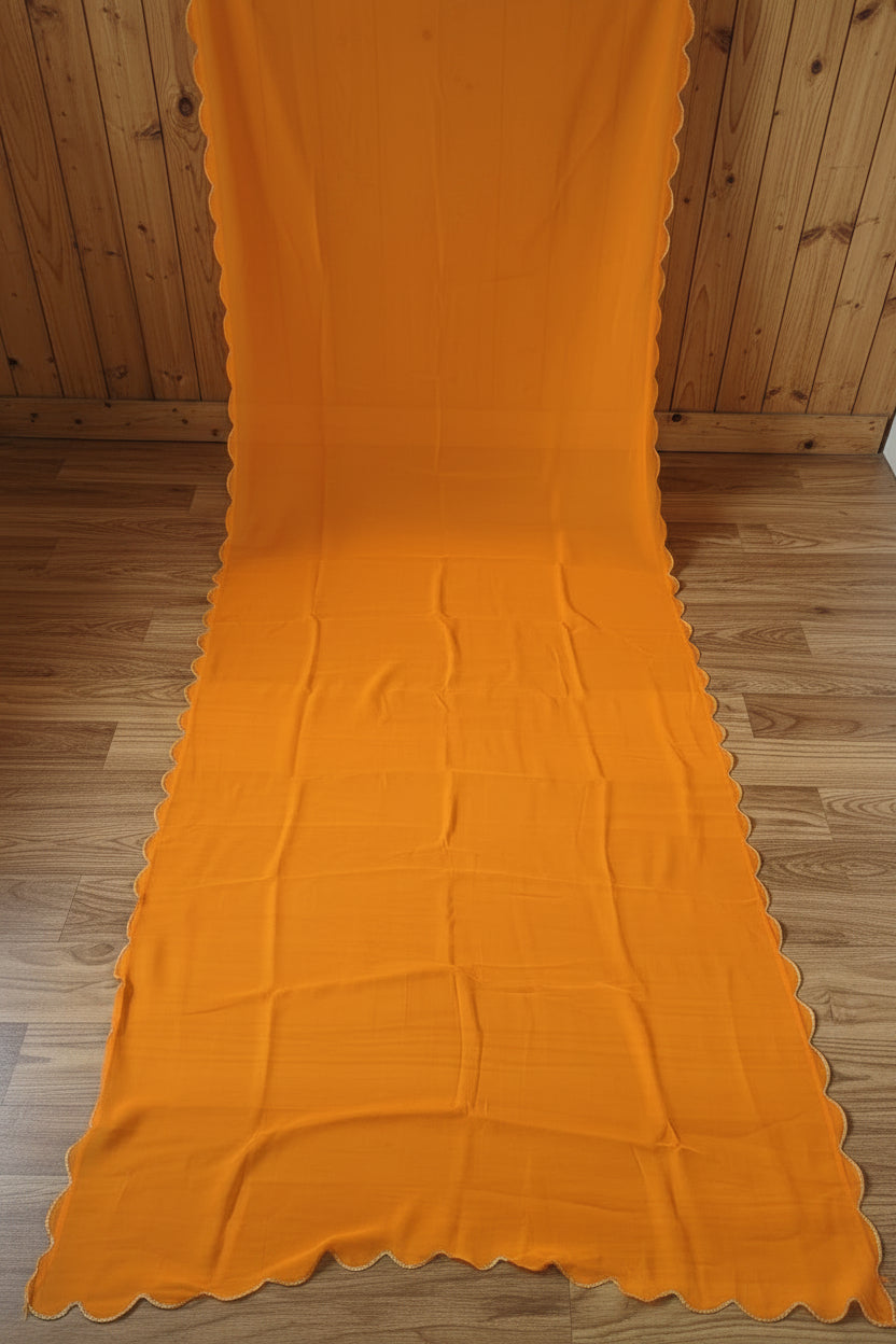 Tangerine Twist Chiffon Saree